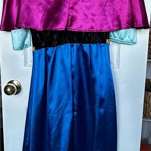 Anna from Frozen adult costume with wig.